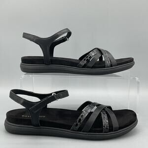 NEW Easy Spirit Women’s Dottle Ankle Strap Comfort Sandals Black Size 7.5M